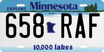MN license plate 658RAF