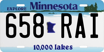 MN license plate 658RAI