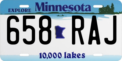 MN license plate 658RAJ