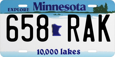 MN license plate 658RAK