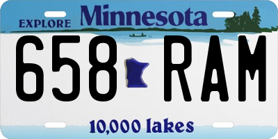 MN license plate 658RAM