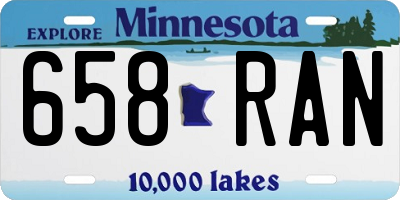 MN license plate 658RAN