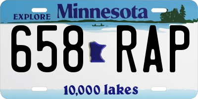 MN license plate 658RAP