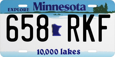 MN license plate 658RKF