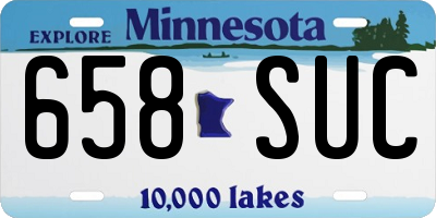 MN license plate 658SUC