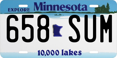 MN license plate 658SUM