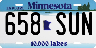 MN license plate 658SUN