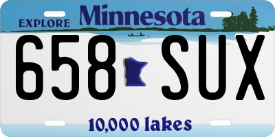 MN license plate 658SUX