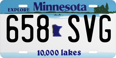 MN license plate 658SVG