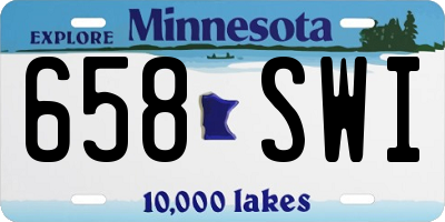 MN license plate 658SWI