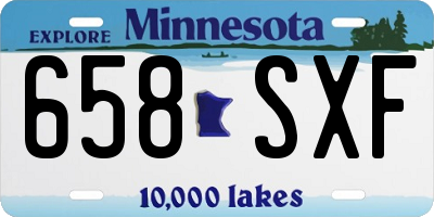 MN license plate 658SXF
