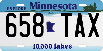 MN license plate 658TAX