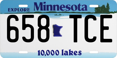 MN license plate 658TCE