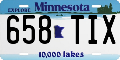 MN license plate 658TIX