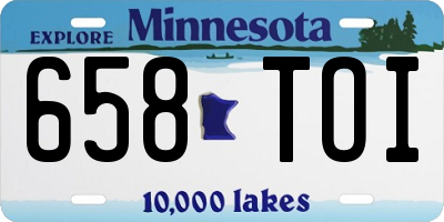 MN license plate 658TOI