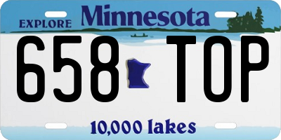 MN license plate 658TOP