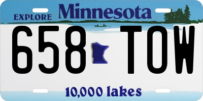 MN license plate 658TOW