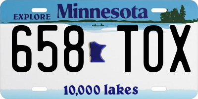 MN license plate 658TOX