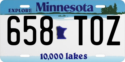 MN license plate 658TOZ