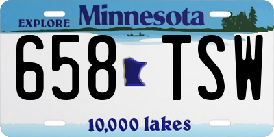 MN license plate 658TSW