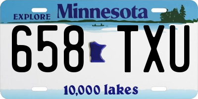 MN license plate 658TXU