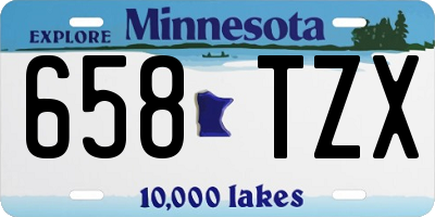 MN license plate 658TZX
