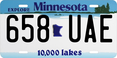 MN license plate 658UAE