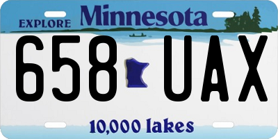 MN license plate 658UAX