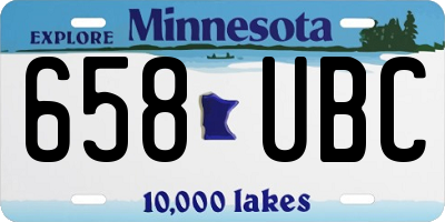 MN license plate 658UBC
