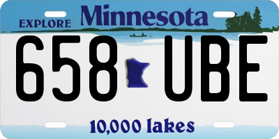 MN license plate 658UBE