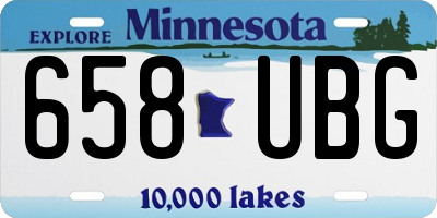 MN license plate 658UBG