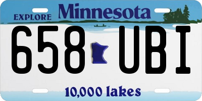 MN license plate 658UBI