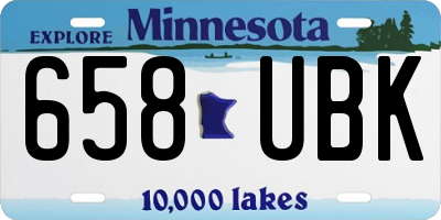 MN license plate 658UBK