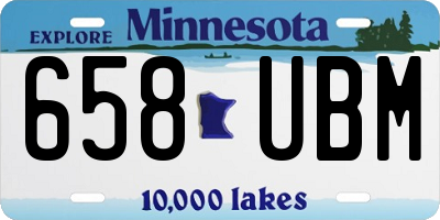 MN license plate 658UBM