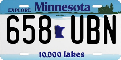 MN license plate 658UBN