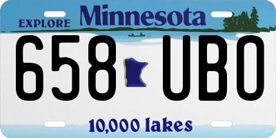 MN license plate 658UBO