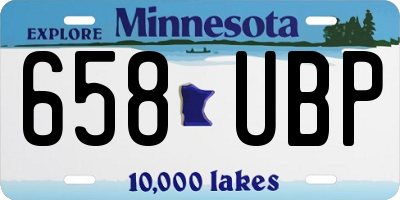 MN license plate 658UBP