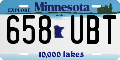 MN license plate 658UBT
