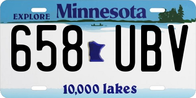 MN license plate 658UBV
