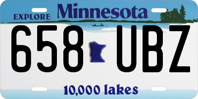 MN license plate 658UBZ