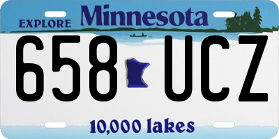 MN license plate 658UCZ
