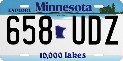 MN license plate 658UDZ