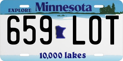 MN license plate 659LOT