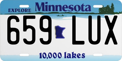 MN license plate 659LUX