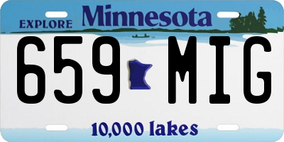 MN license plate 659MIG