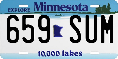 MN license plate 659SUM