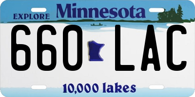 MN license plate 660LAC