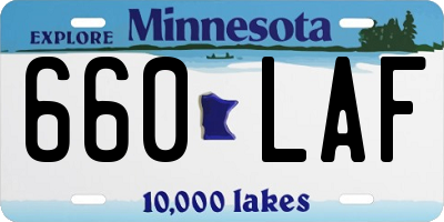 MN license plate 660LAF