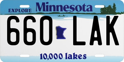 MN license plate 660LAK