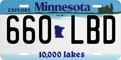 MN license plate 660LBD